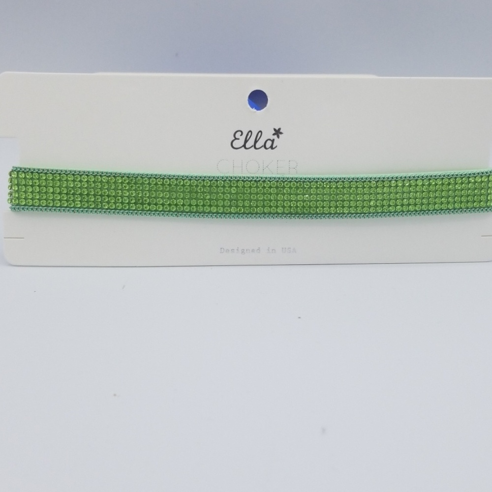 Green Rhinestone Choker